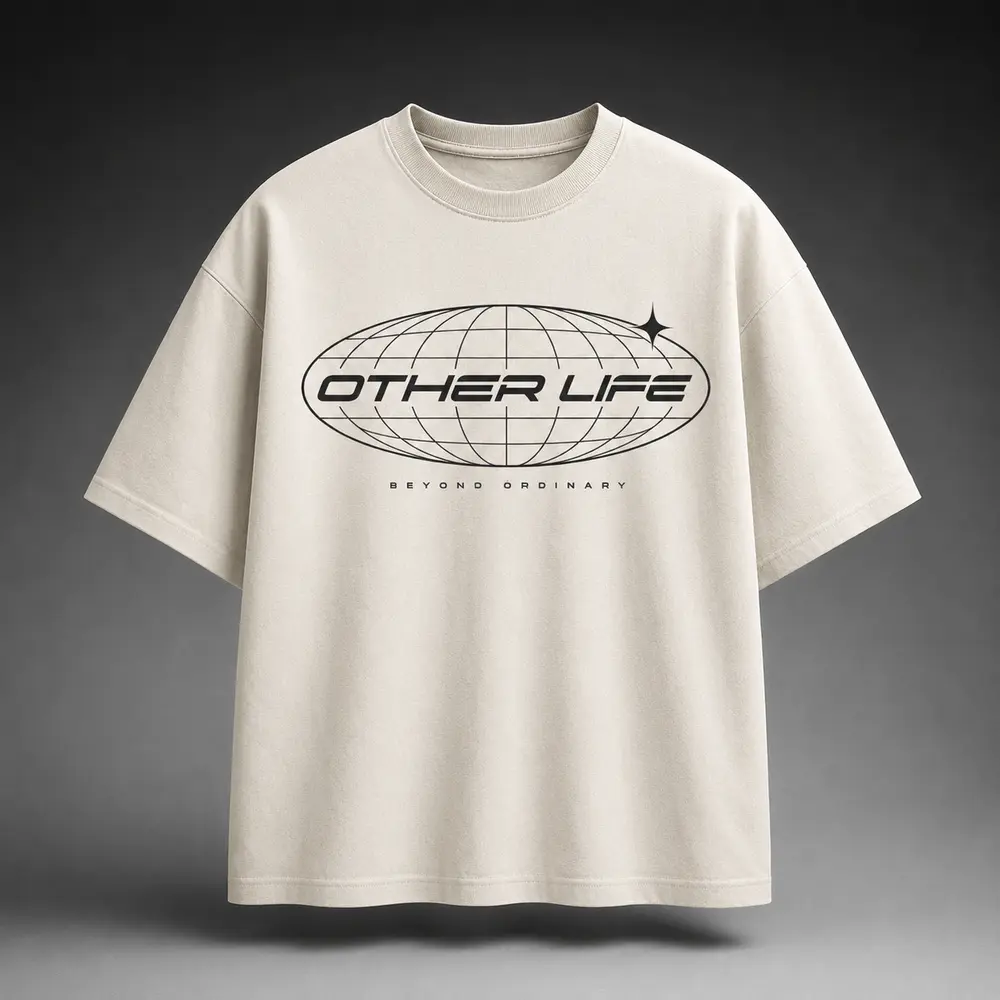 Orbit Oversized Tee — Bone